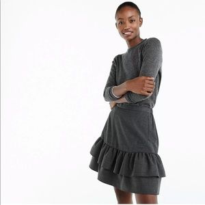 J.Crew Heather Carbon Gray Tiered Ruffle Skirt 4